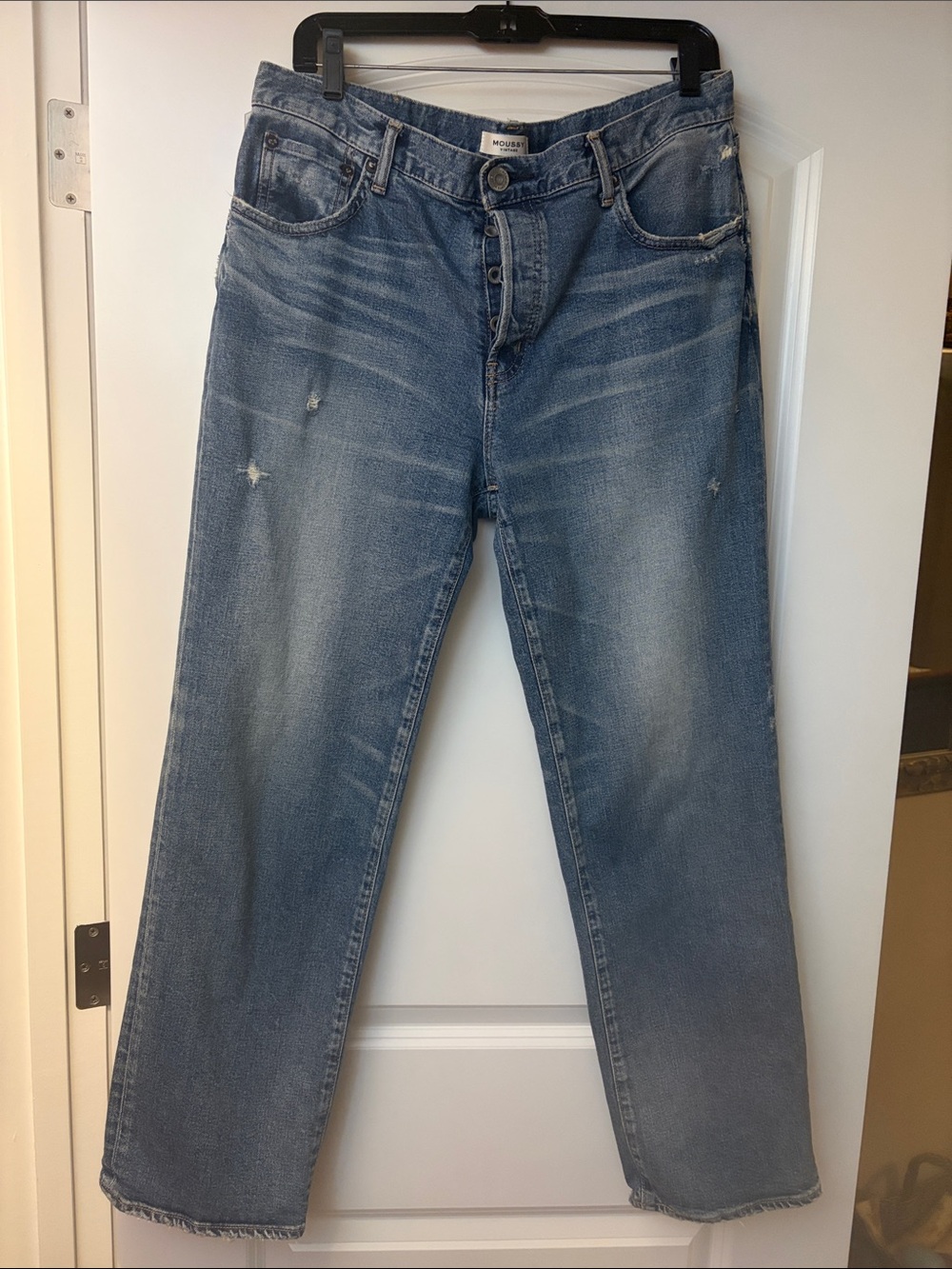 Moussy Vintage Light Blue Denim Jeans with Cream Label